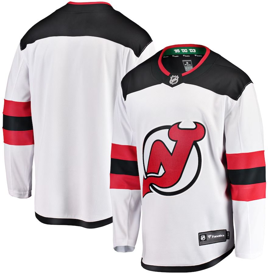 Men New Jersey Devils Fanatics Branded White Breakaway Away NHL Jersey->customized nhl jersey->Custom Jersey